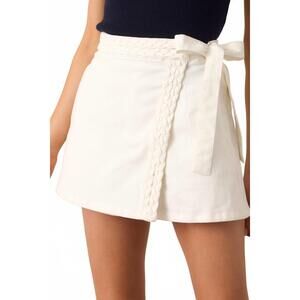 NEW TCEC remi wrap-front mini skort in ivory